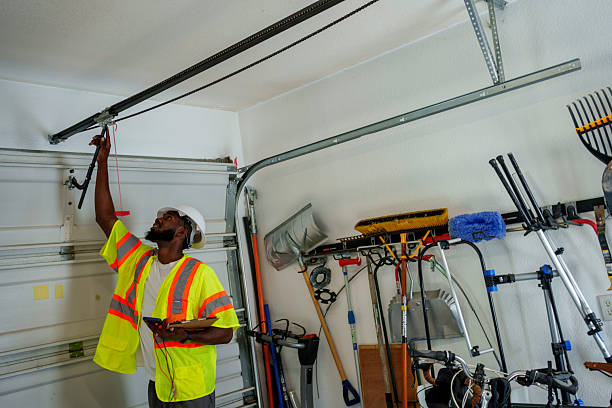 Professional Garage Door Roller Replacement technician working in Port Jefferson, NY